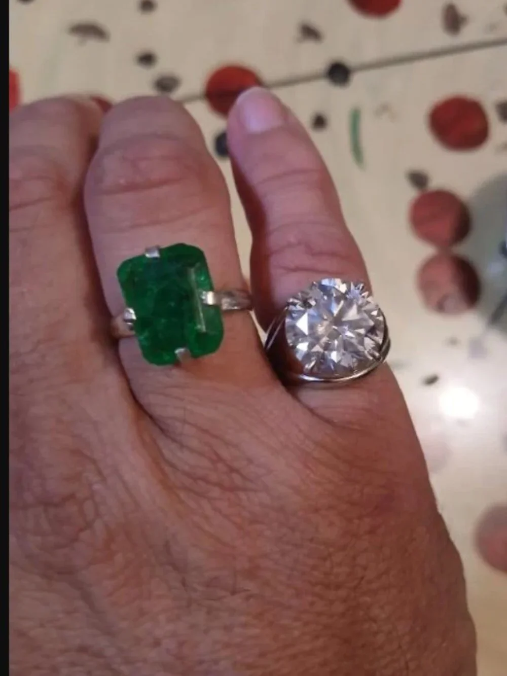 Natural Zambian Emerald Ring 10.9 CT Certified Large 14x16mm Beryl Statement